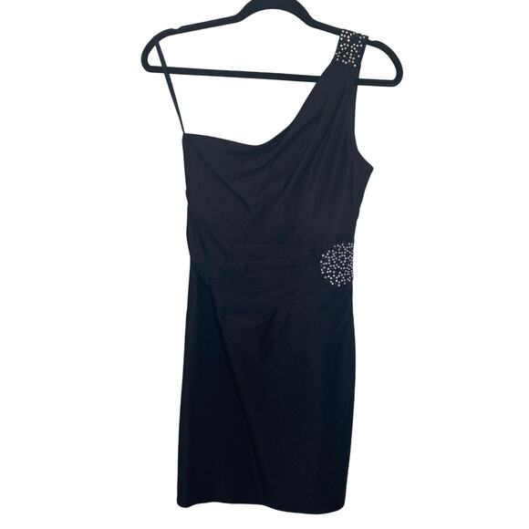 Ruby Rox One Shoulder Bling Y2K 2010s HoCo Homecoming formal mini dress black 7 - Picture 1 of 12